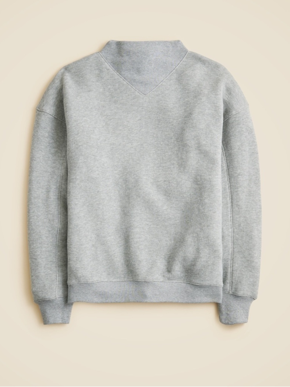 J crew heather grey Heritage terry mockneck sweatshirt